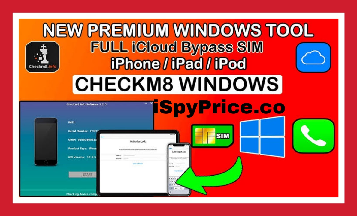 CheckM8 iCloud Bypass Windows Tool MEID Gsm With Calls 12–14.8.1 Checkra1n Required