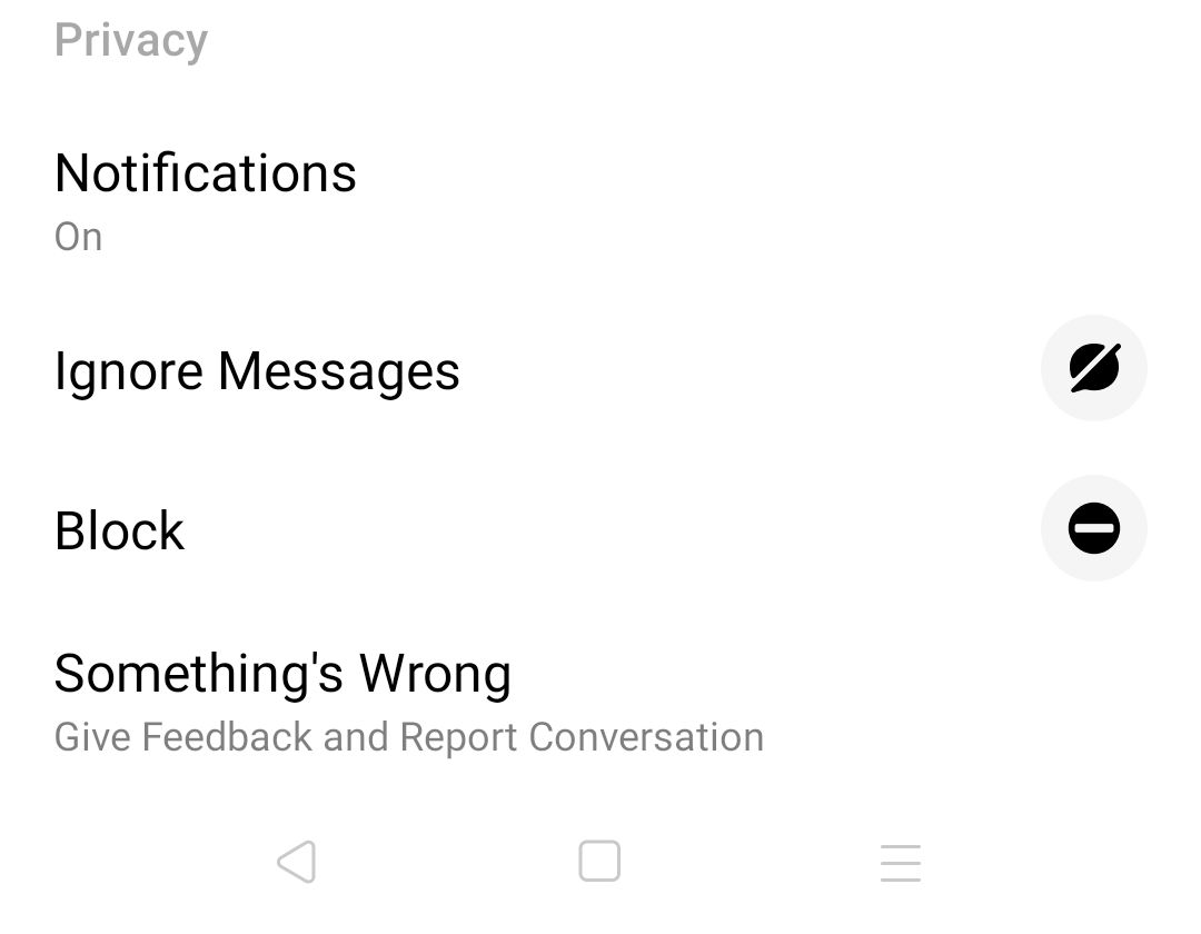 Messenger ignore messages option Back 2022 (Solved)