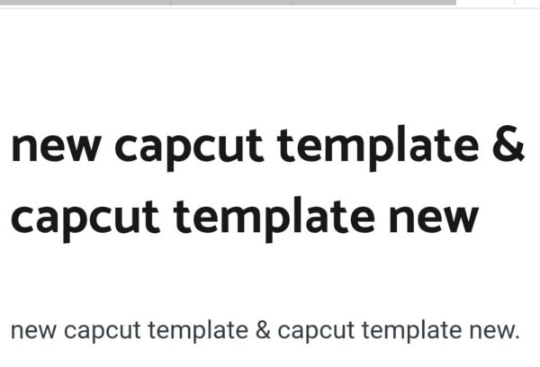 new capcut template & capcut template new