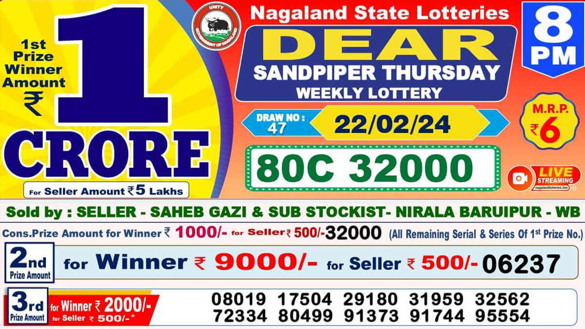 Nagaland Dear Lottery Sambad Result Today 22.02.2024