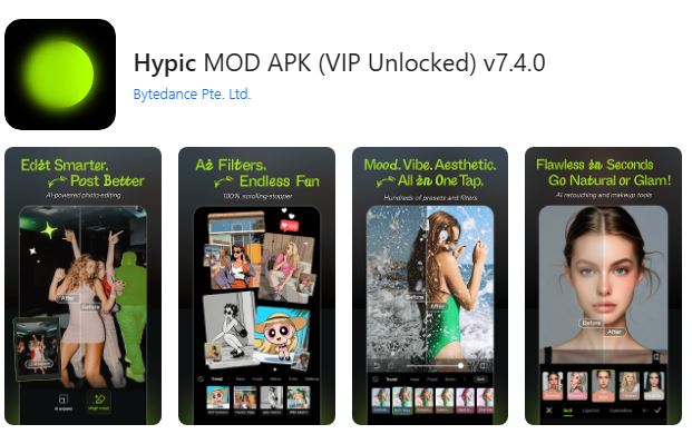 Hypic MOD APK (VIP Unlocked) v7.4.0 – Free Photo Editor for Android