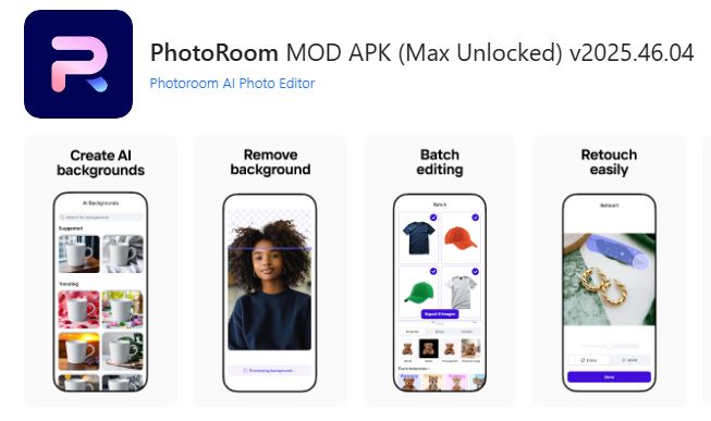 PhotoRoom MOD APK: Powerful Background Removal, No Ads